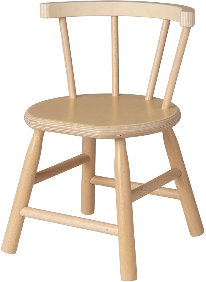 Van Dijk Toys Holz Kinderstuhl mit gebogener Lehne – Natur (Kinderbetreuungsqualitt)