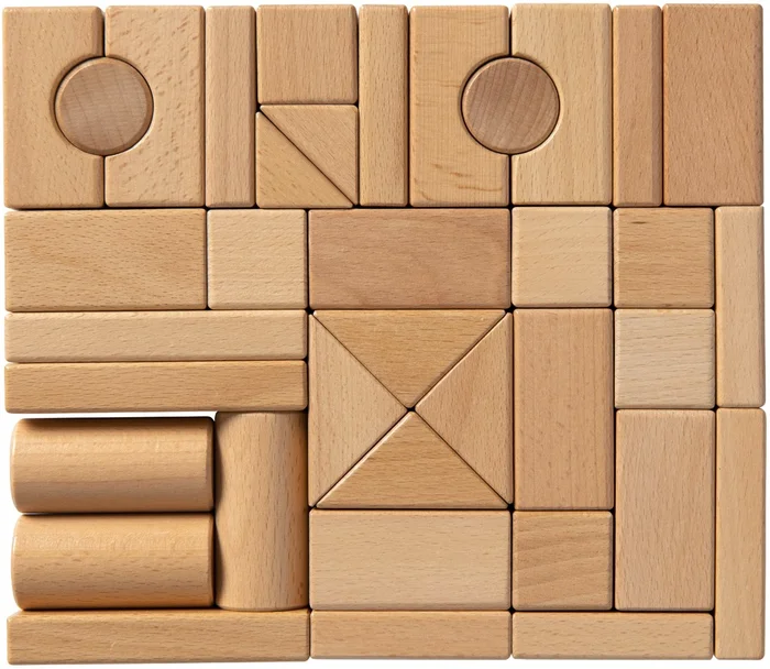 Van Dijk Toys Holzklötze aus Buche – 44 Teile