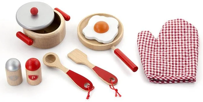 Viga Toys Küchenset rot 9-teilig. 3+