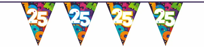 Vlaggenlijn Cijfers 10 meter – 25 jaar