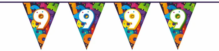 Vlaggenlijn Cijfers 10 meter – 9 jaar