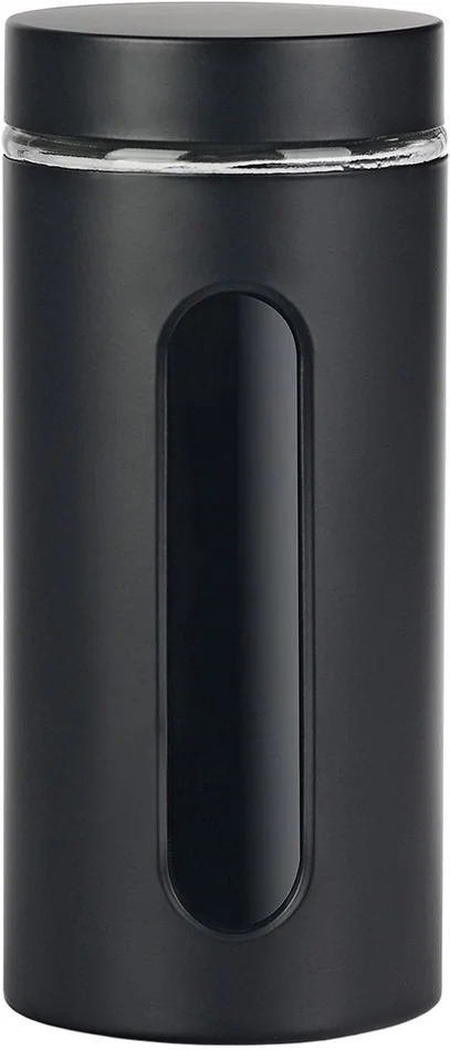 Voorraadpot venster 1200ml – mat zwart