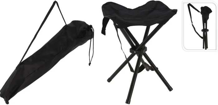 Vouwkruk visserstoeltje vierpoot zwart