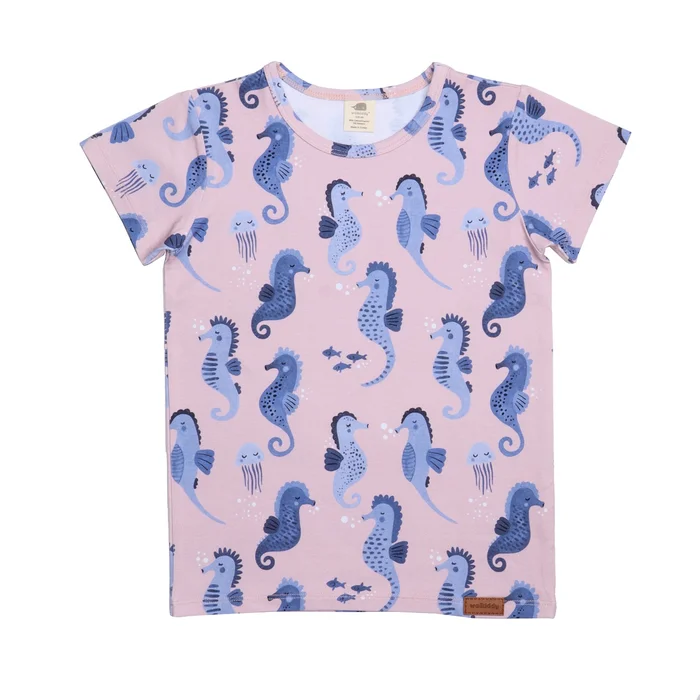 Walkiddy Kurzarm Shirt Blue Seahorses