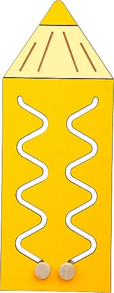 Wandspiel Motorikschleife Buntstift gelb