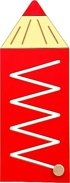 Wandspiel Motorikschleife Buntstift rot