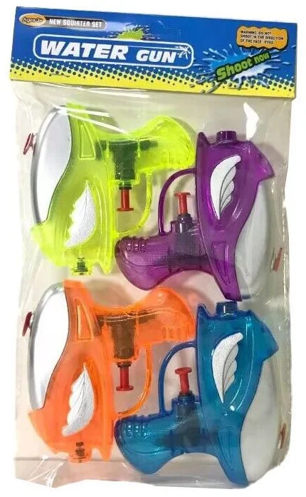 Waterpistooltjes Transparant, 4st.