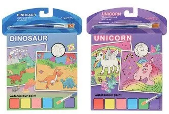 Waterverf Boek Eenhoorn of Dino