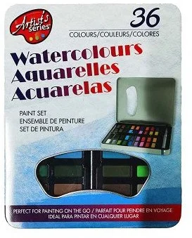 Waterverf Set met Kwast, 36 Kleuren