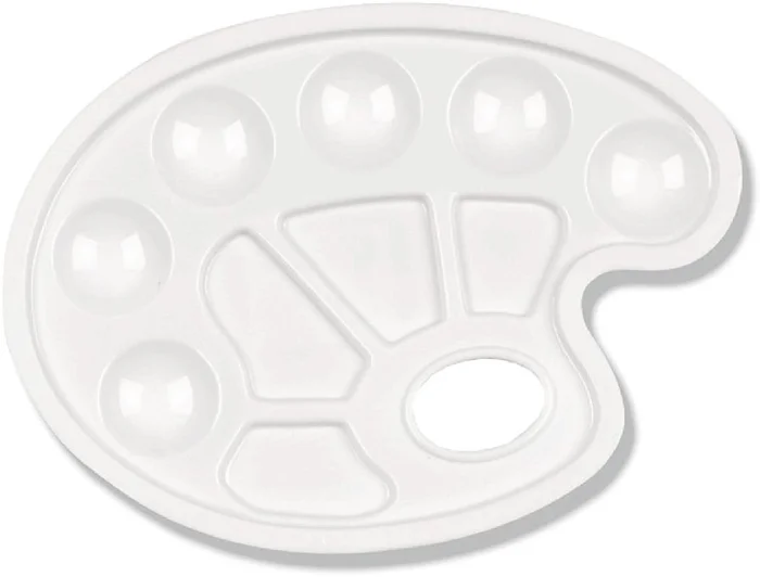 Weiße Kunststoff-Malpalette