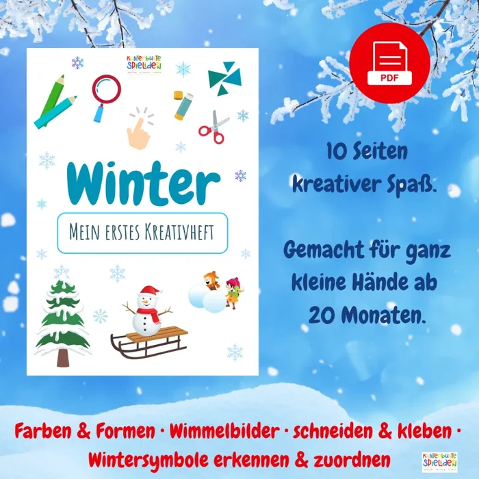 Winter Kreativheft für kleine Kleinkinder „Mein erstes Kreativheft“