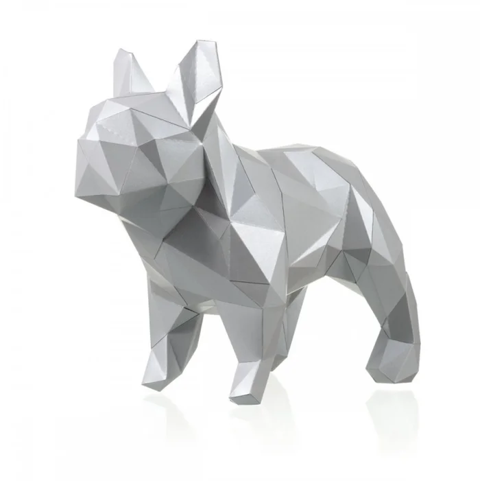 Wizardi Wizardi 3D Papercraft 35x25x25 cm Bulldog Wit