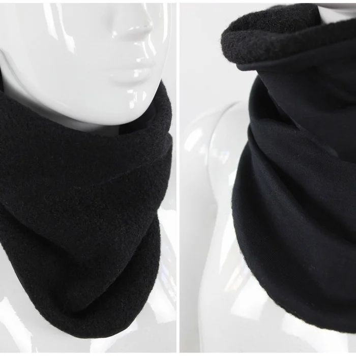 Wollschlupfschal für Kinder zum Wenden schwarz