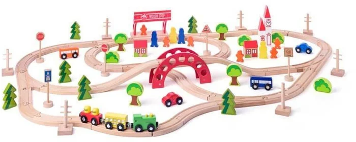 Woody Woody Eisenbahn-Set 90-teilig 93062