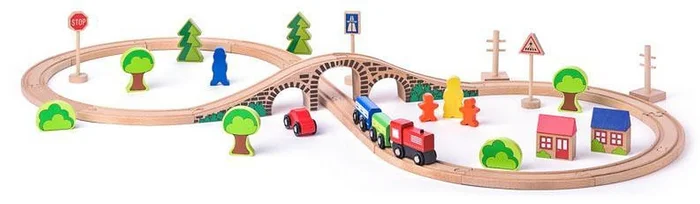 Woody Woody Treinset 8 figuur 40 dlg 93061