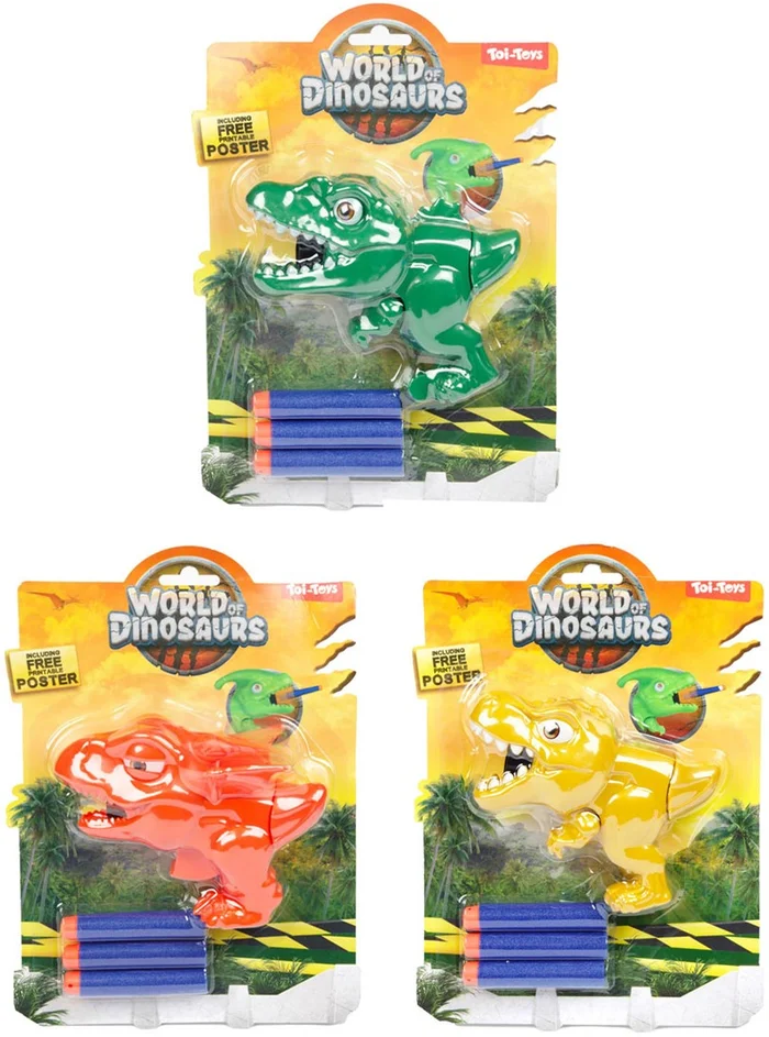 World of Dinosaurs Mini Dinopistool met Pijlen, 4dlg.