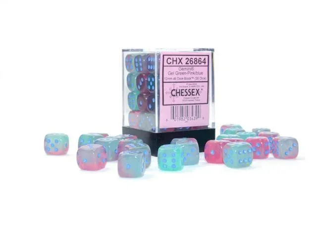 Würfelset: Gemini Gel Green-Pink/blue LUMINARY (36)